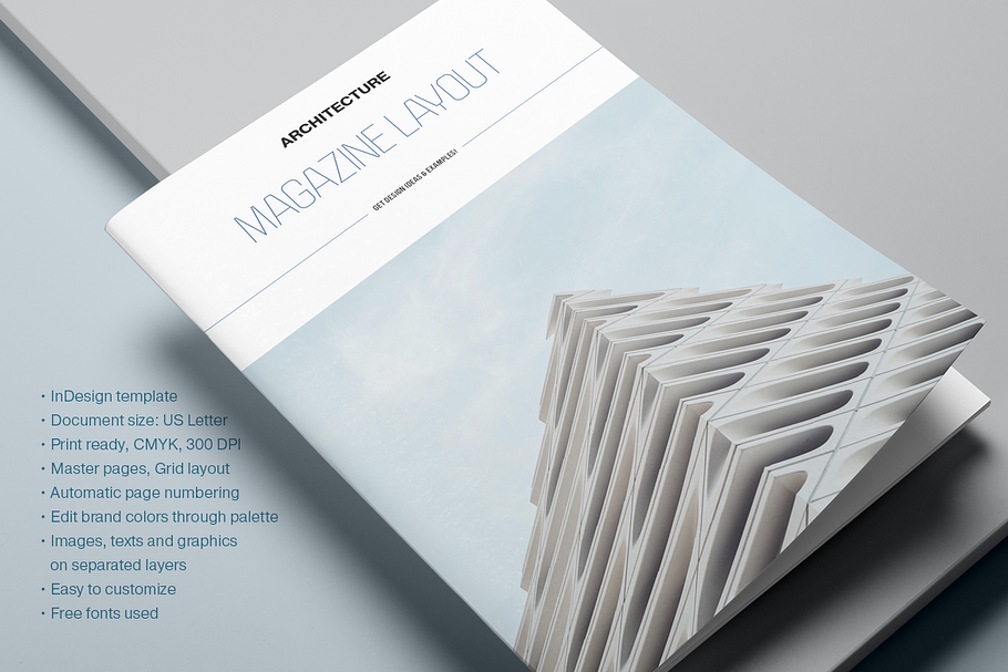 Blue Architecture Magazine Layout in Magazine Templates - product preview 8