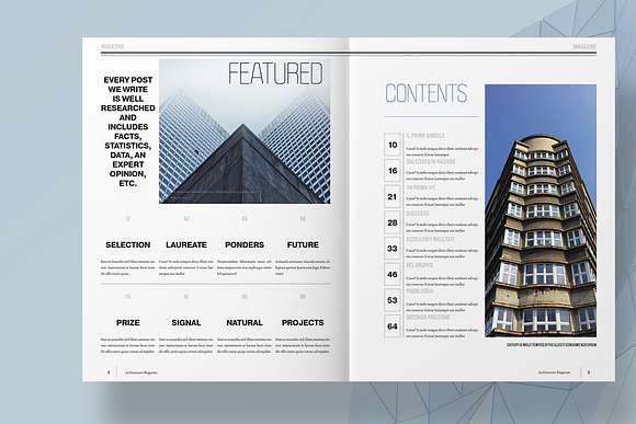 Blue Architecture Magazine Layout in Magazine Templates - product preview 2