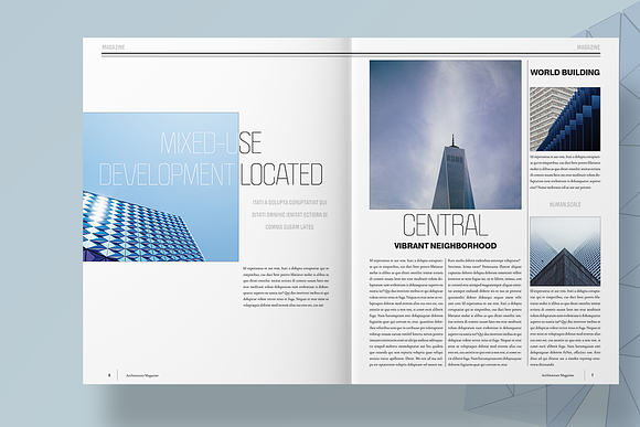 Blue Architecture Magazine Layout in Magazine Templates - product preview 4