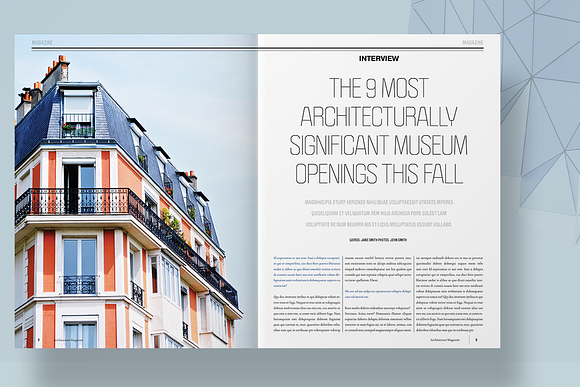 Blue Architecture Magazine Layout in Magazine Templates - product preview 5