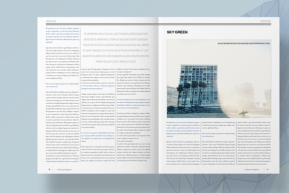 Blue Architecture Magazine Layout in Magazine Templates - product preview 6