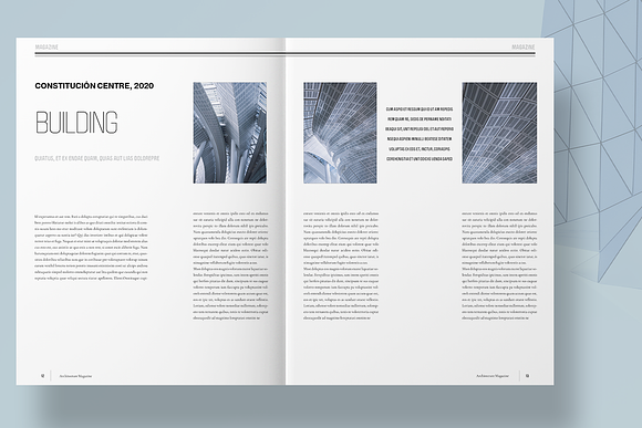 Blue Architecture Magazine Layout in Magazine Templates - product preview 7