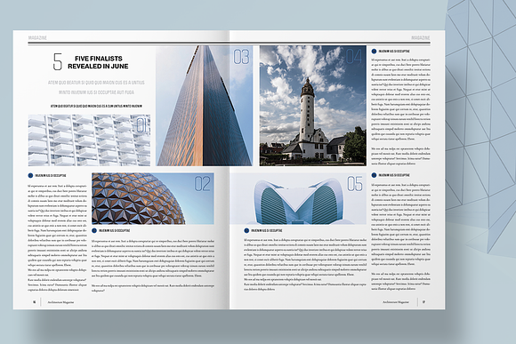 Blue Architecture Magazine Layout in Magazine Templates - product preview 9