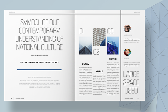 Blue Architecture Magazine Layout in Magazine Templates - product preview 11