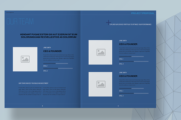 Blue Architecture Proposal Layout in Brochure Templates - product preview 3