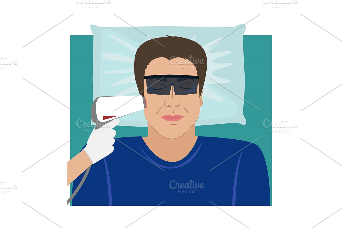 The Man Receiving Laser Hair Removal in Illustrations - product preview 8