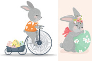 Easter greeting card. Bunny vector