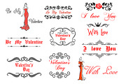 Valentine's Day elements and decorat