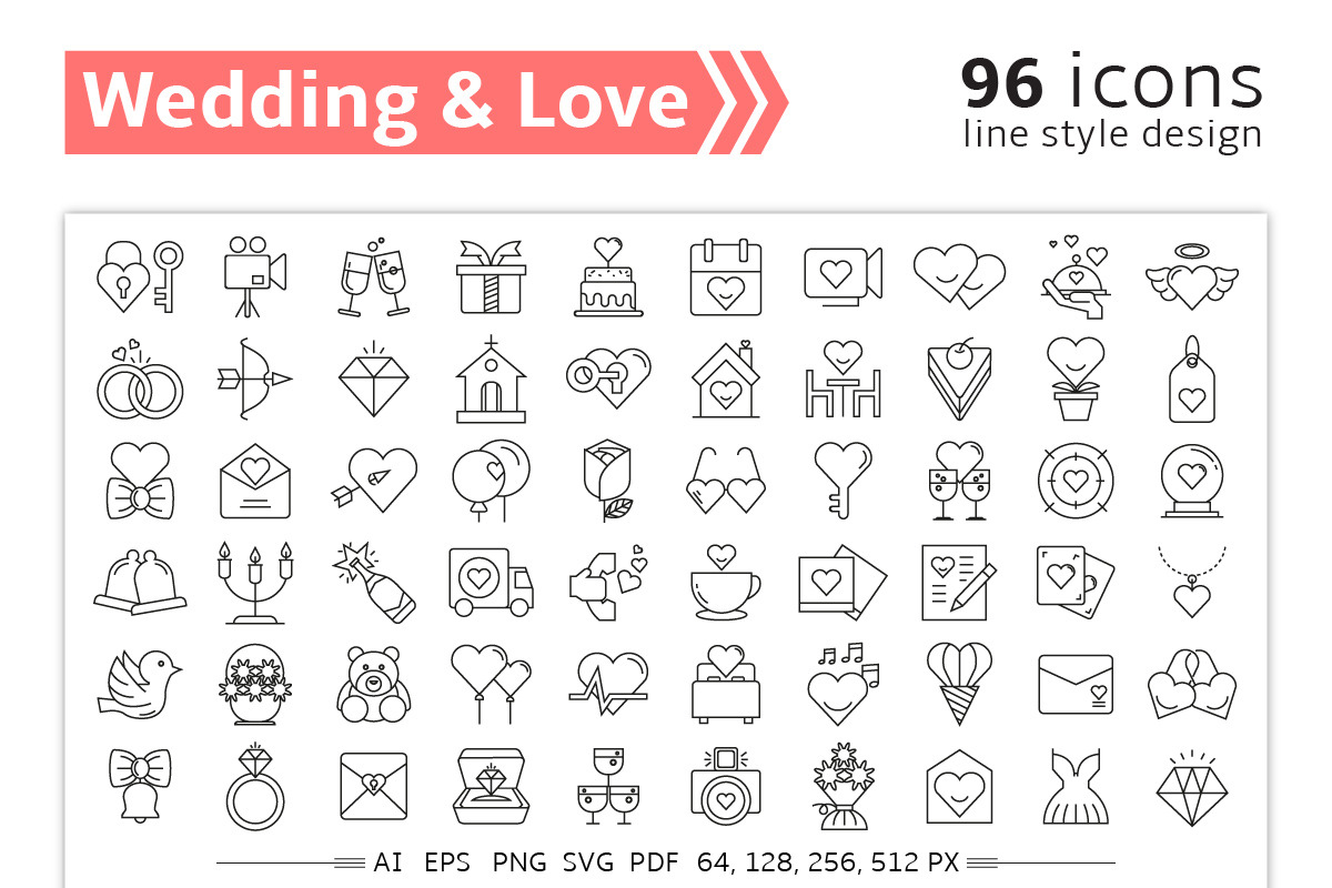 Wedding and Love Icons in Love Icons - product preview 8
