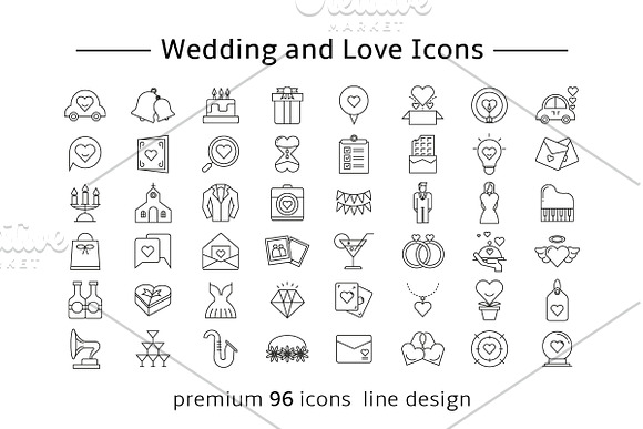 Wedding and Love Icons in Love Icons - product preview 2