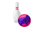 Icon of skittle and bowling ball in
