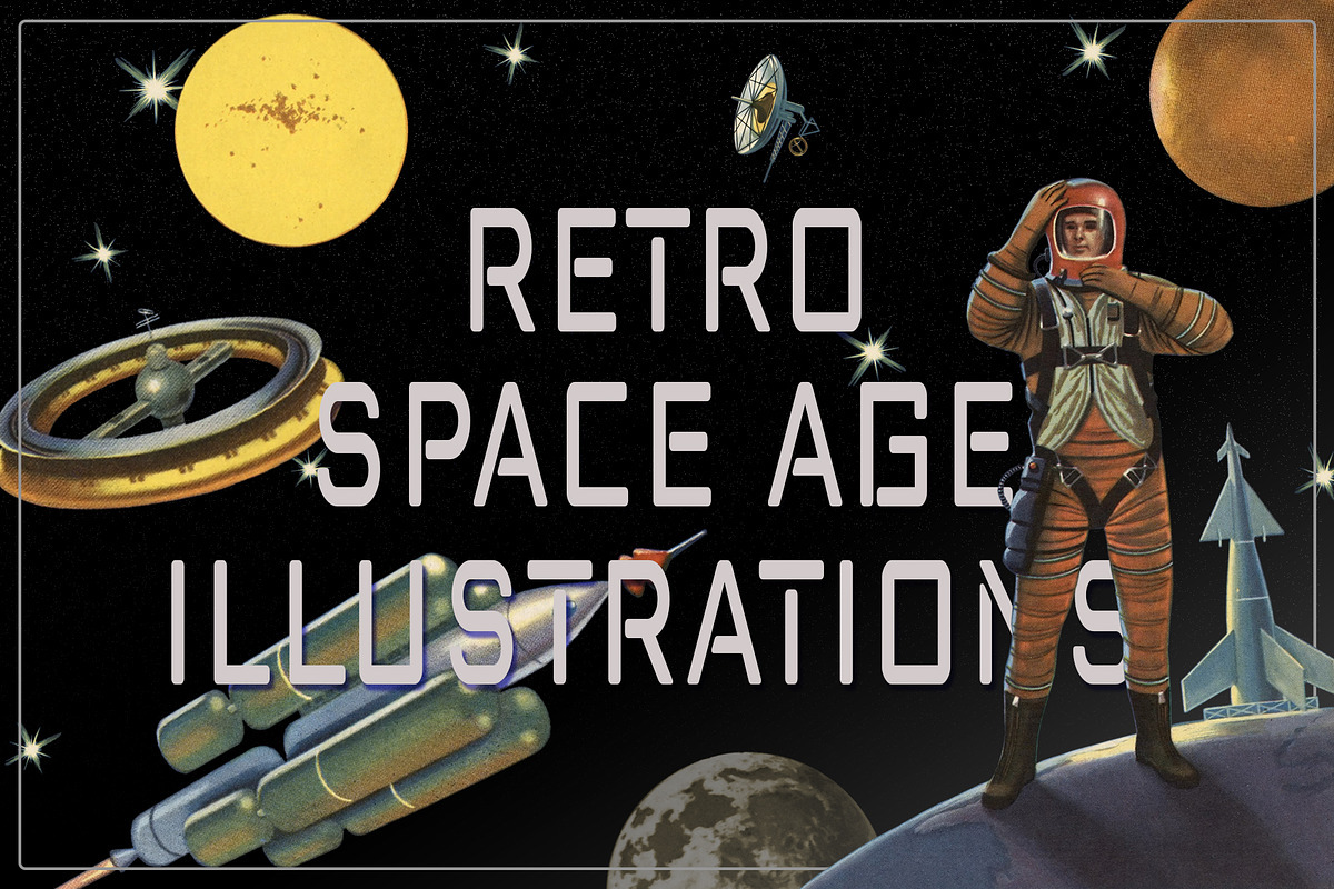 Retro Space Age Illustrations in Illustrations - product preview 8