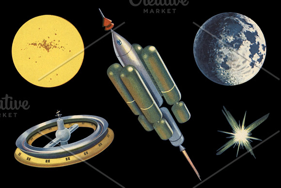 Retro Space Age Illustrations in Illustrations - product preview 5