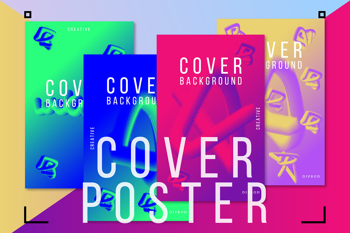 4 abstract fluid covers 3d posters in Brochure Templates - product preview 8
