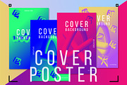 4 abstract fluid covers 3d posters