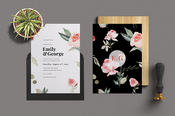 Watercolour Floral Wedding Suite in Wedding Templates - product preview 6