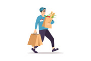 Grocery store delivery illustration