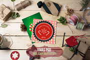 Xmas-Holiday invitation PSD mockup
