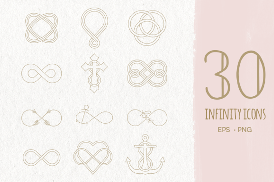 30 Infinity Symbols EPS & PNG in Hipster Icons - product preview 8
