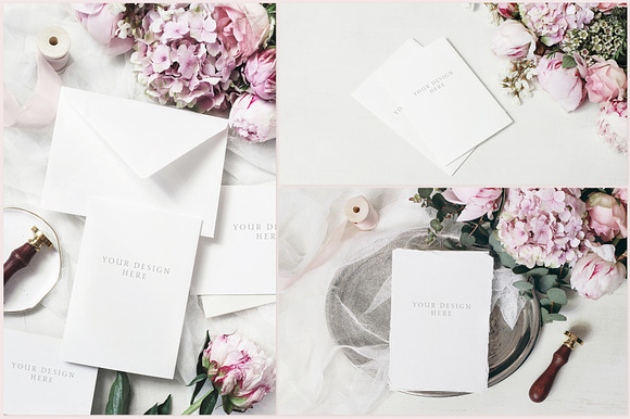 Peony & rose wedding mockups bundle in Print Mockups - product preview 7