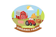 Organic farm production symbol or