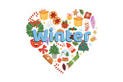 Winter and Christmas time vector