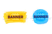 Set of abstract banners watercolor.