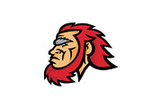 Caveman Head Side Mascot