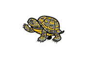 Eastern Box Turtle Waving Mascot