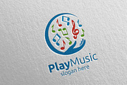 Music Logo with Note and Hand 60