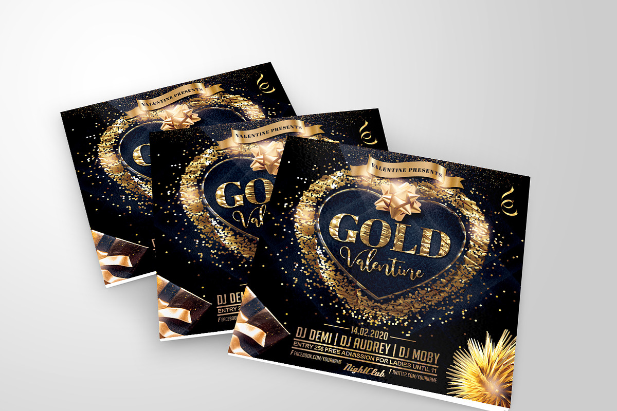 Gold Valentine Flyer in Flyer Templates - product preview 8
