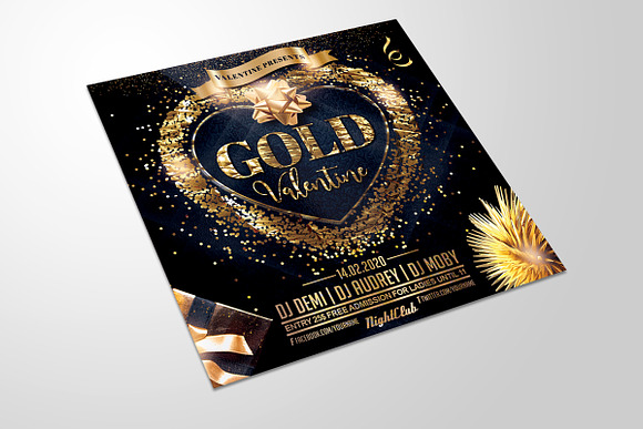 Gold Valentine Flyer in Flyer Templates - product preview 1