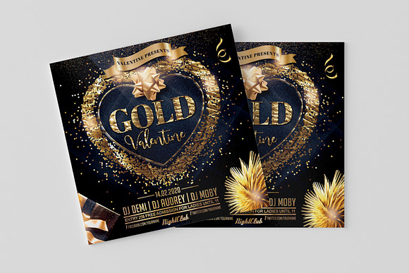 Gold Valentine Flyer in Flyer Templates - product preview 2