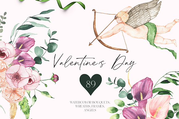 Valentines Day - watercolor graphic in Illustrations - product preview 11
