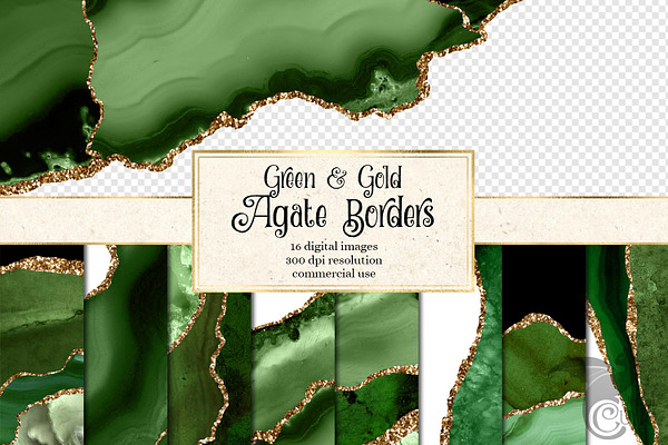 Green & Gold Agate Borders