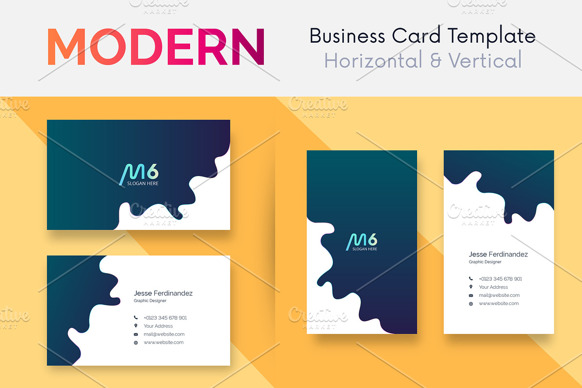 Modern Business Card Template V:140 in Business Card Templates - product preview 8