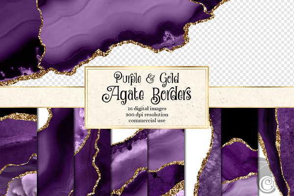 Purple & Gold Agate Borders