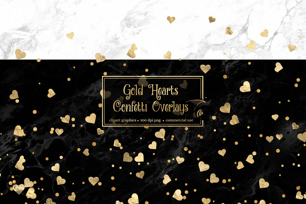 Gold Hearts Confetti Overlays in Objects - product preview 8