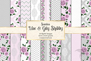 Lilac & Gray Shabby Digital Paper
