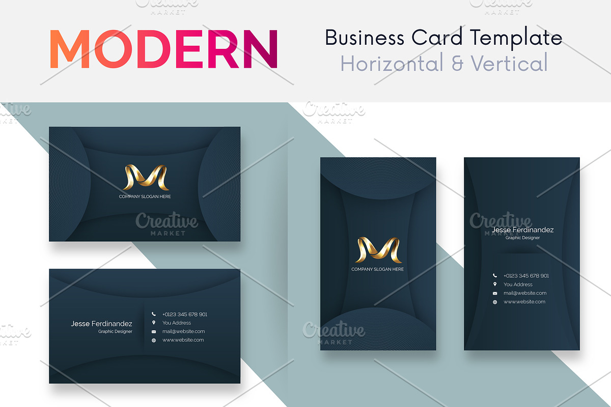 Modern Business Card Template V:143 in Business Card Templates - product preview 8