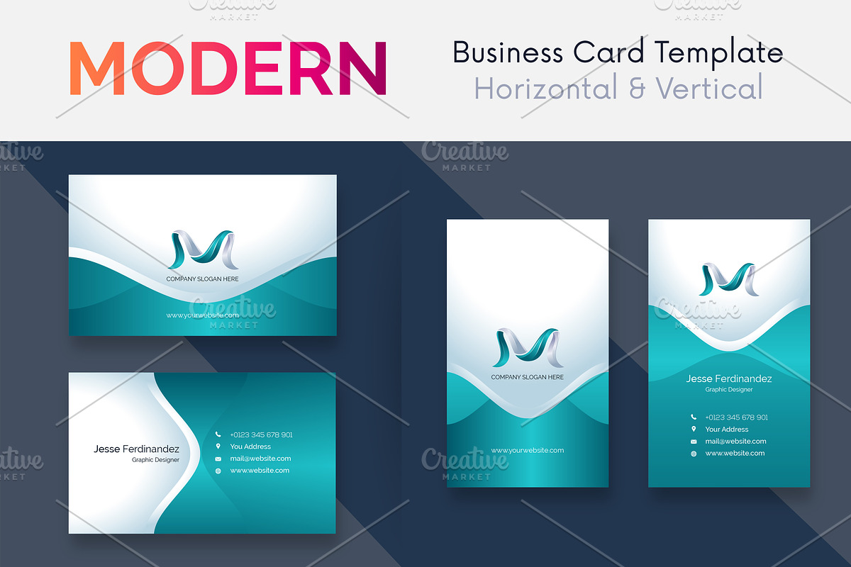 Modern Business Card Template V:145 in Business Card Templates - product preview 8