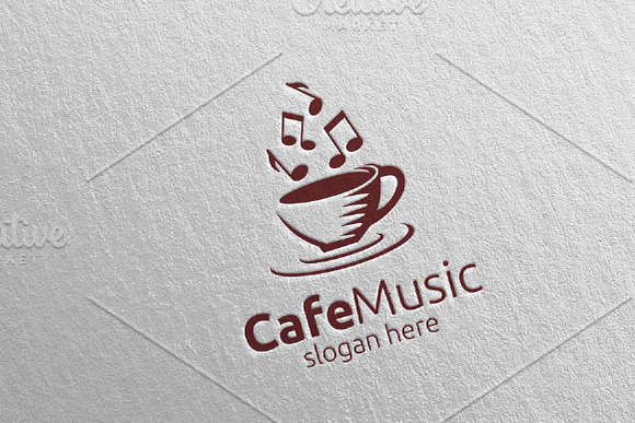 Cafe Music Logo with Note and Cafe in Logo Templates - product preview 2