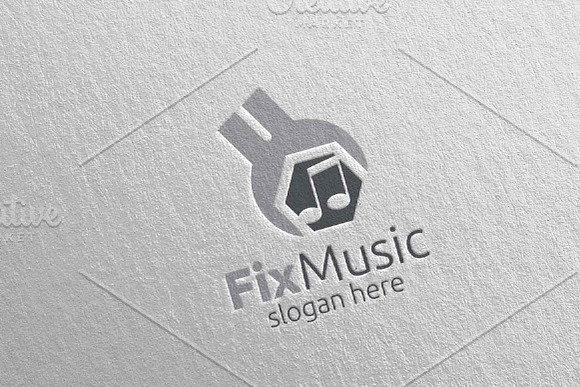 Fix Music Logo with Note and Fix 64 in Logo Templates - product preview 4
