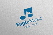 Eagle Music Logo with Note and Eagle