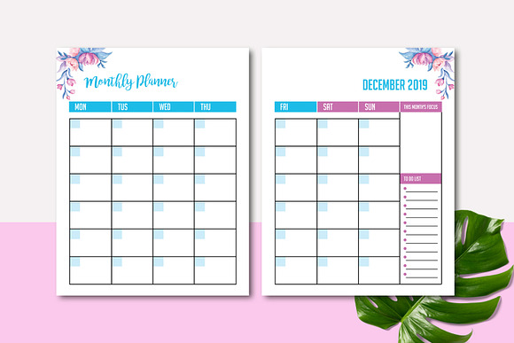 Monthly Planner Template V01 in Stationery Templates - product preview 1