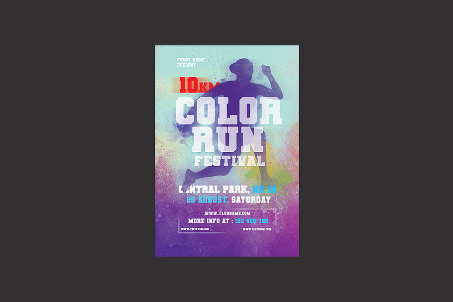 Color Run Festival Flyer in Flyer Templates - product preview 8
