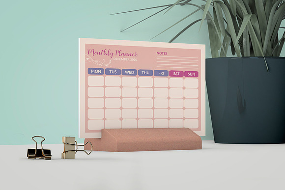 Monthly Planner Template V02 in Stationery Templates - product preview 1