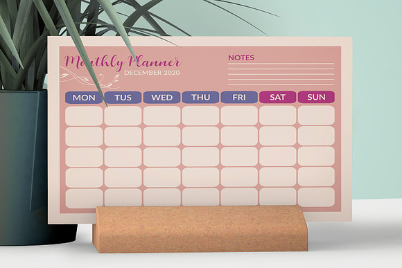 Monthly Planner Template V02 in Stationery Templates - product preview 2