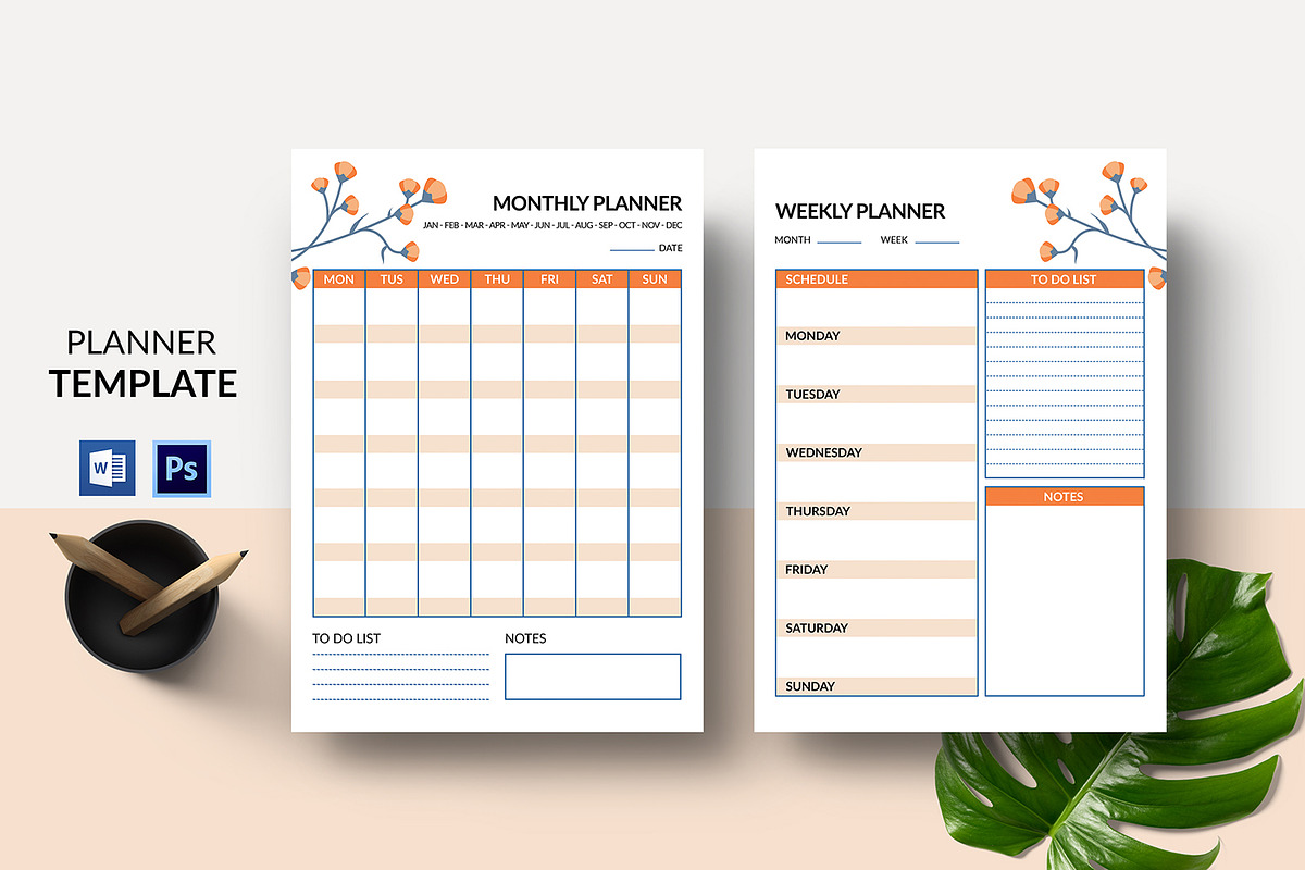 Weekly / Monthly Planner V05 in Stationery Templates - product preview 8