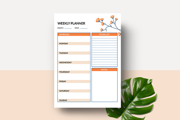 Weekly / Monthly Planner V05 in Stationery Templates - product preview 1